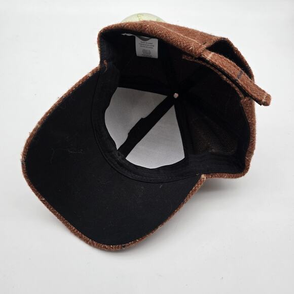 Anthropologie Hat Womens Brown Plaid Baseball Cap Strapback Wool Tweed 6 Panel main image 5